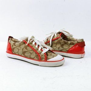 Coach Women's Low Rise Red Sneakers Size 8B